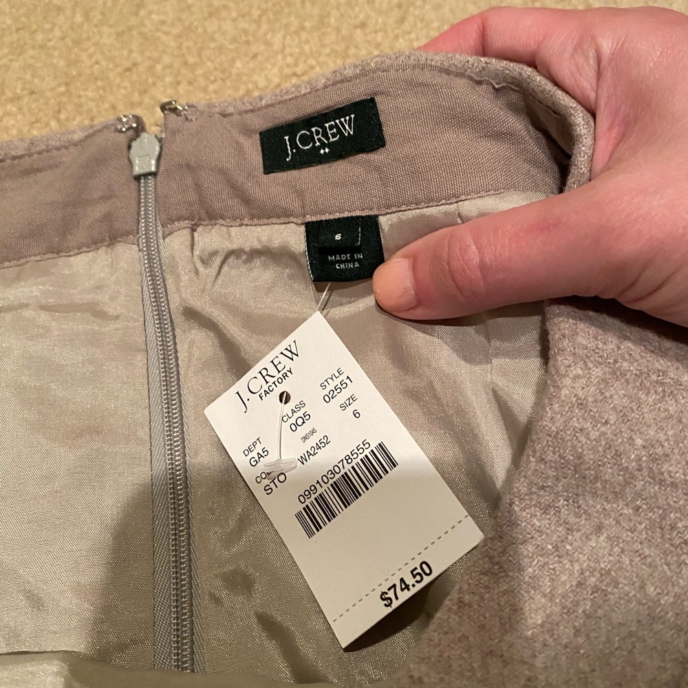 Jcrew Factory Cream Wool Skirt Size 6 - NWT - Picture 4 of 7